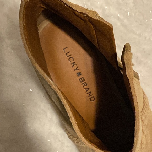 New Lucky Brand peep toe wedge booties size 8M - Picture 8 of 9